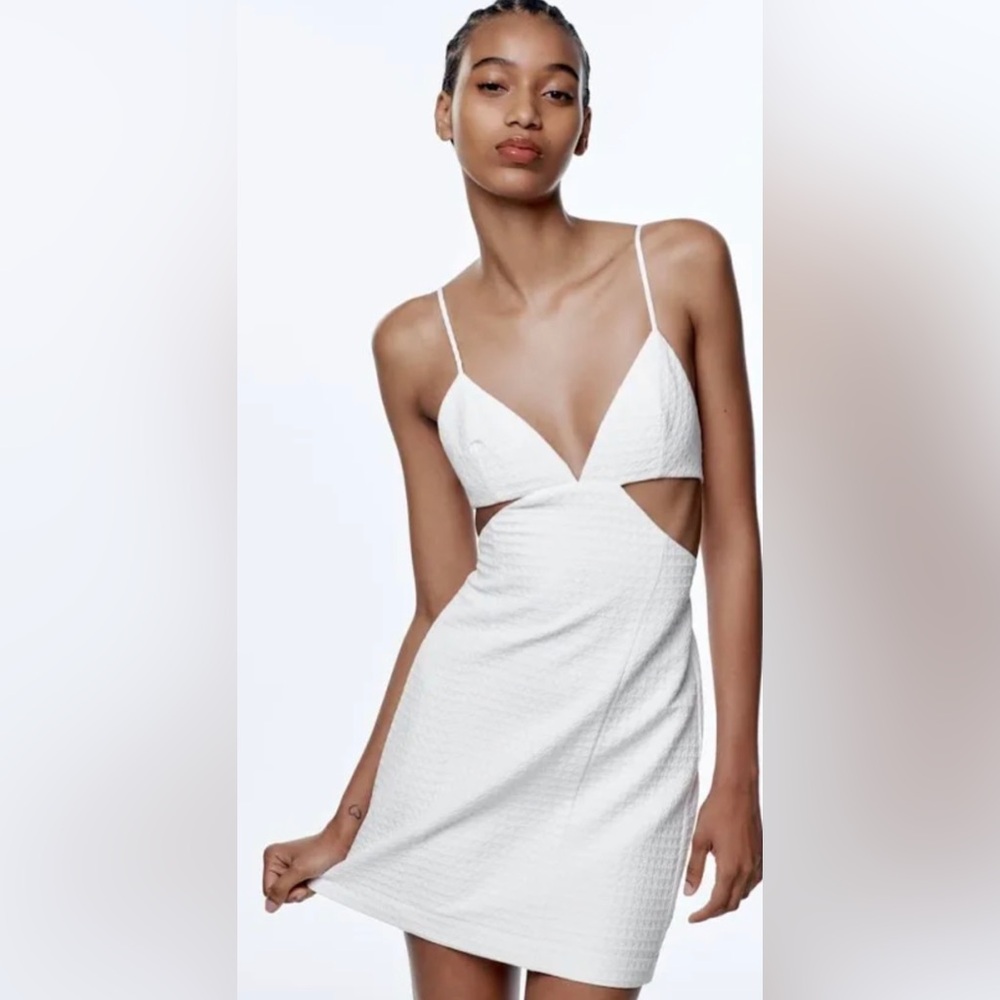 Zara Cut Out Dress White NEVER WORN!